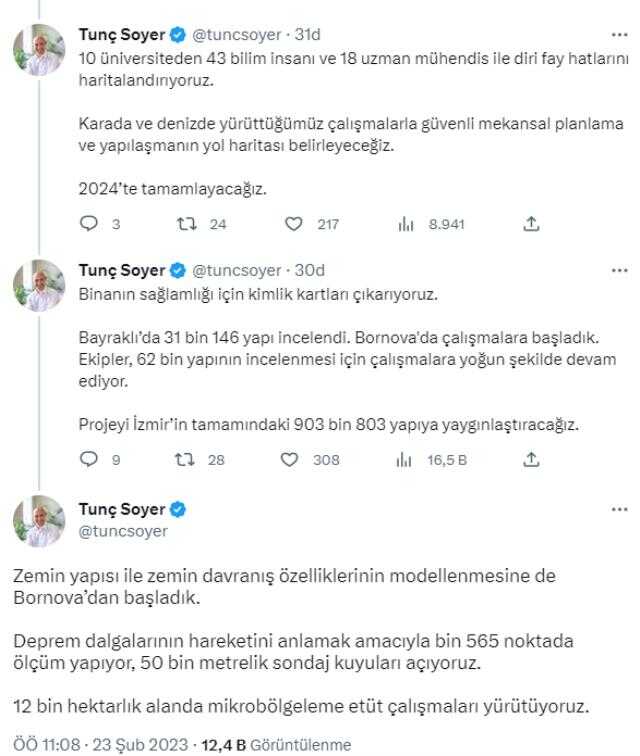 Naci Görür'den deprem uyarısı gelmişti! Tunç Soyer, İzmir'de yapılan hazırlıkları tek tek paylaştı