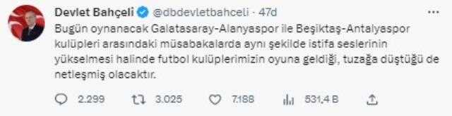 'Hükümet istifa' tezahüratları üzerine Devlet Bahçeli'den acil çağrı: Maçlar seyircisiz oynanmalı