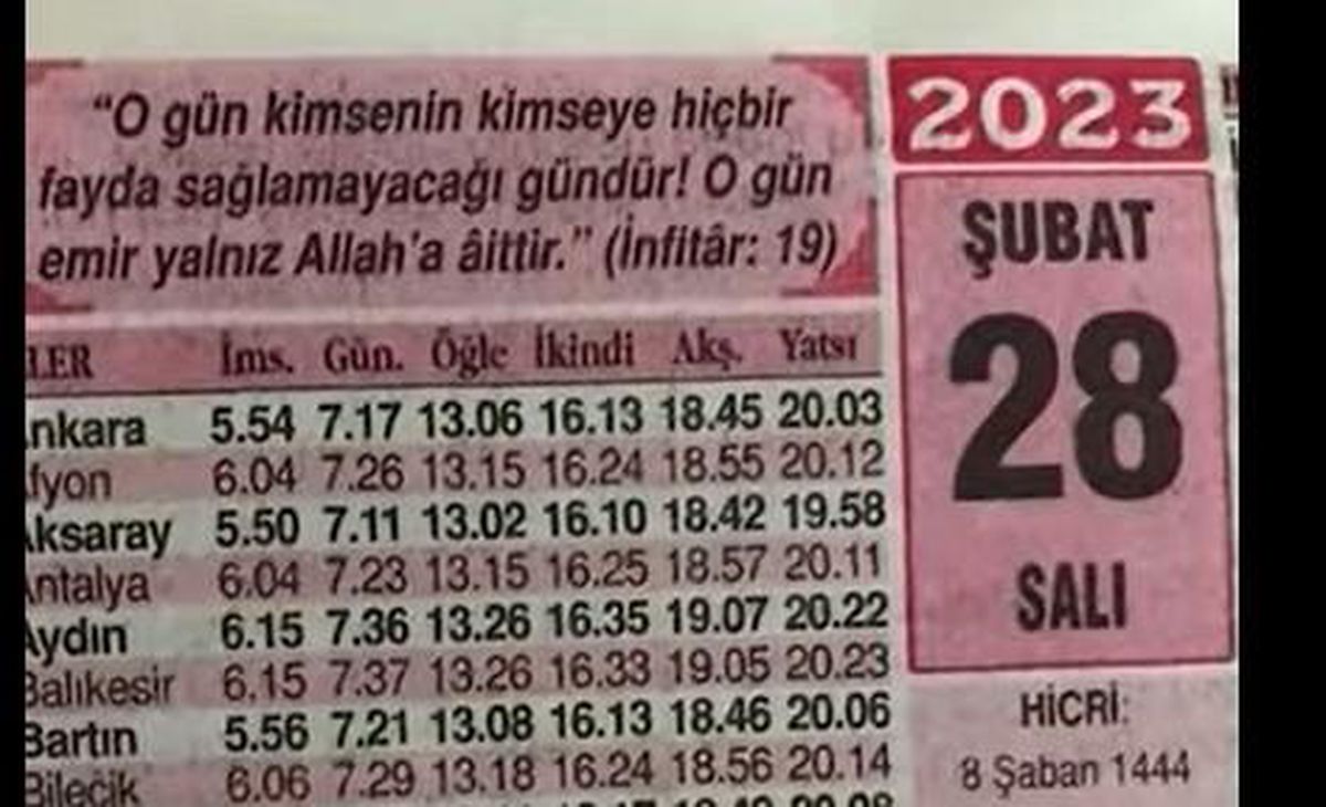 28 Şubat'ta deprem mi olacak? 28 Şubat 2023 ne olacak? (İnfitar 19. Ayet)