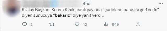 Kızılay Başkanı Kınık, canlı yayında 'Satılan çadırların parasını Ahbap'a iade edin' teklifine böyle yanıt verdi: Bakarız