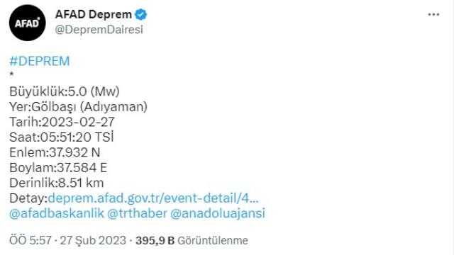 Son Dakika! Malatya'da 5.6 büyüklüğünde deprem meydana geldi