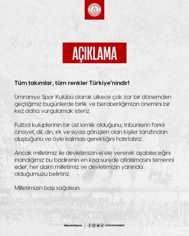 Tribünden yükselen 'Hükümet istifa' sesleri tansiyonu yükseltti! Bir açıklama da Ümraniyespor'dan geldi