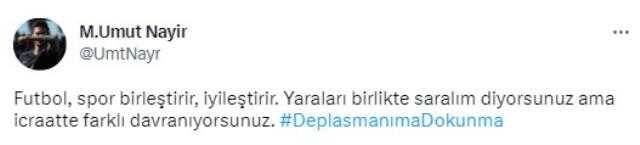 Umut Nayir, Fenerbahçe taraftarına verilen yasağa sessiz kalmadı: İcraatta farklı davranıyorsunuz
