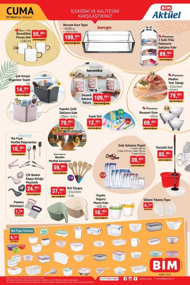 Bim aktüel ürünler kataloğu! Bim'de hangi ürünler var? 3 Mart Cuma Bugün Bim'e hangi aktüel ürünler gelecek?