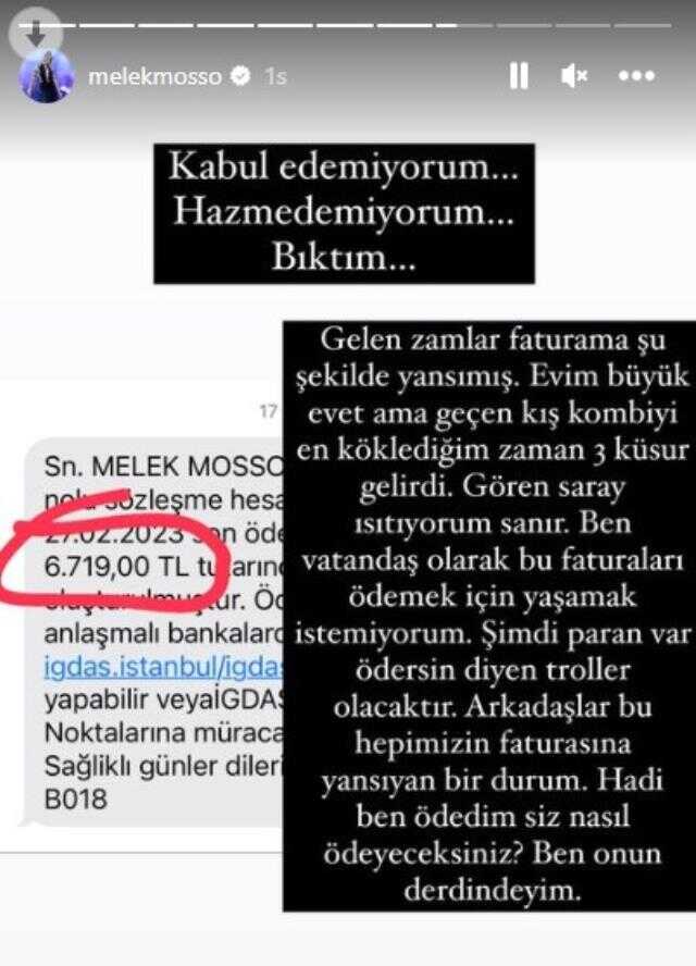 Melek Mosso, evine 6 bin 700 TL'lik doğal gaz faturasına isyan etti: Hazmedemiyorum, bıktım
