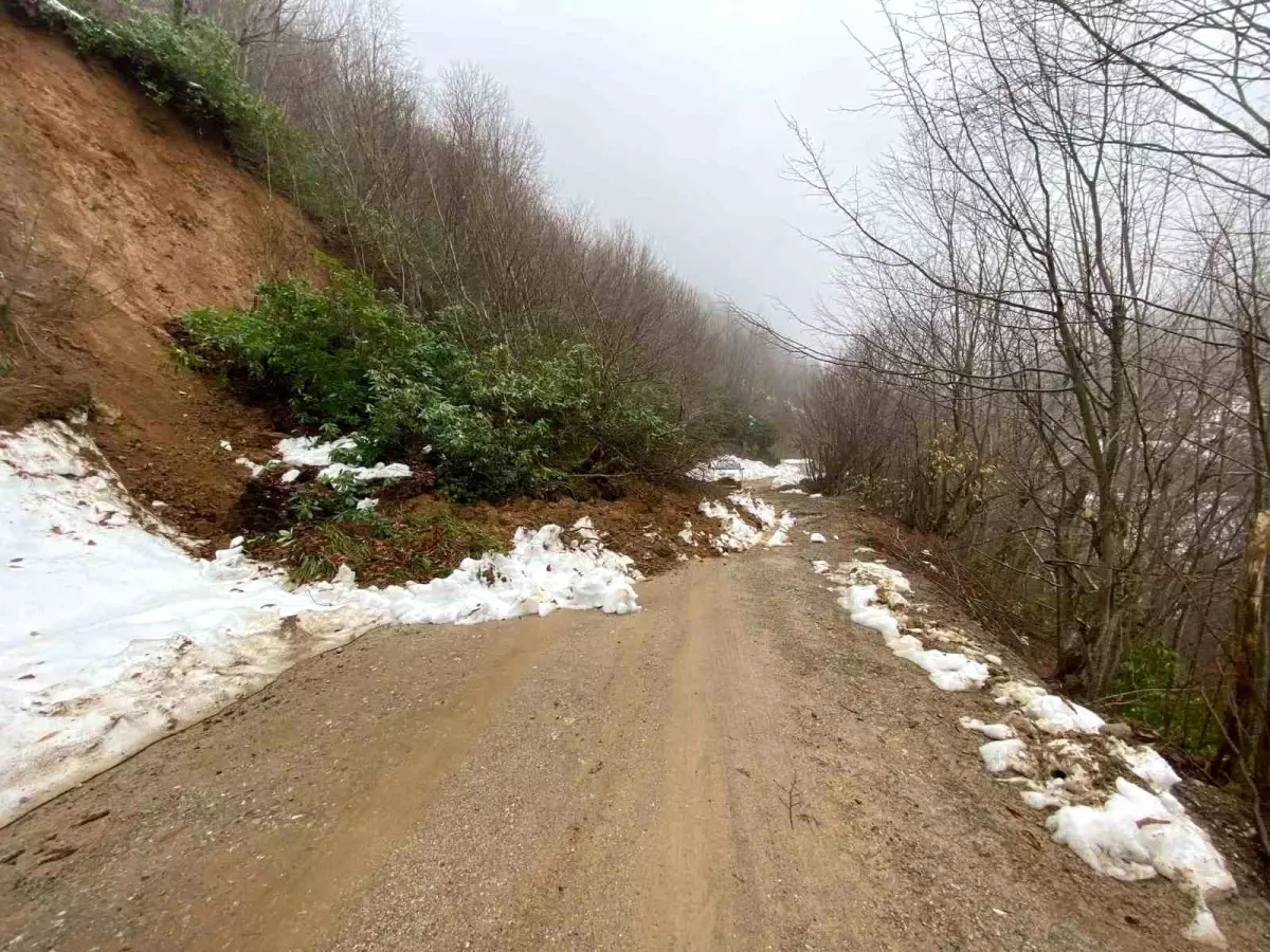 Kastamonu'da heyelan sebebiyle kapanan köy yolu ulaşıma açıldı