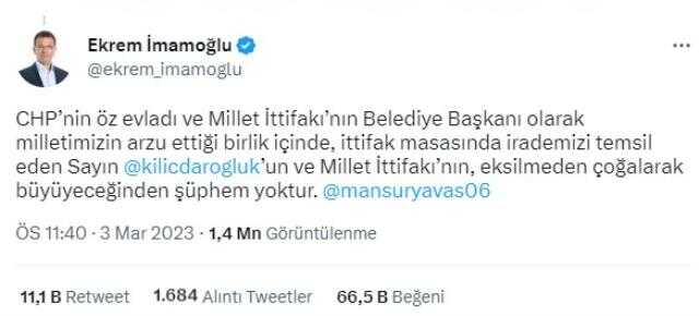 Son Dakika: Akşener'in adaylık için önerdiği Mansur Yavaş ve Ekrem İmamoğlu'ndan ilk açıklama! İkisi de Kılıçdaroğlu'na tam destek verdi
