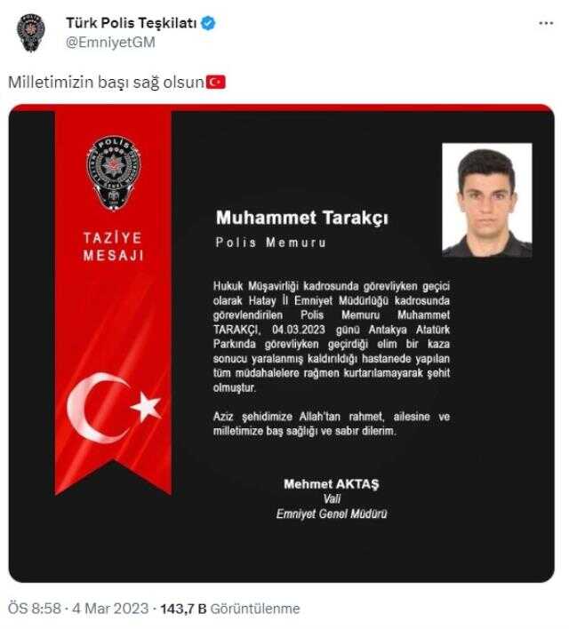 Ağacın yıktığı duvar, polis ve bekçinin üzerine devrildi; 1 şehit, 1 yaralı (2)
