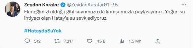 Ne 6'lı Masa ne de Akşener! 'Hatayda su yok' hashtag'i Twitter'da Türkiye'nin gündemine oturdu