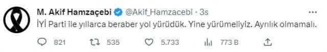 6'lı Masa'da neler oluyor? CHP'li vekilin 'Ayrılık olmamalı' paylaşımını, İYİ Partili Lütfü Türkkan beğendi