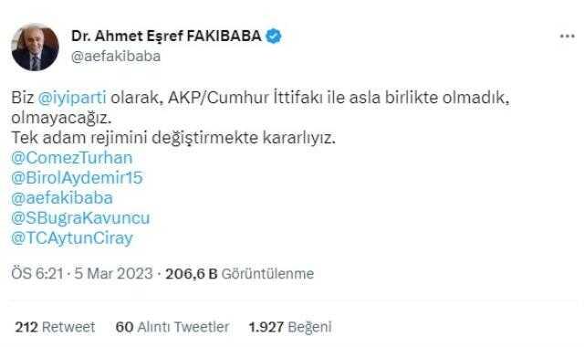 AK Parti'den İYİ Parti'ye geçen Fakıbaba'dan olay sözler: Cumhur İttifakı ile asla birlikte olmayacağız