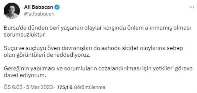 Babacan: Suçu ve Suçluyu Öven Davranışları da Sahada Şiddet Olaylarına Sebep Olan Görüntüleri de Reddediyoruz Babacan: Suçu ve Suçluyu Öven Davranışları da Sahada Şiddet Olaylarına Sebep Olan Görüntüleri de Reddediyoruz