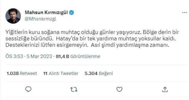 Deprem bölgesinde olan Mahsun Kırmızıgül isyan etti: Mezarı bekleyen ölüler varken siyaseti bırakın