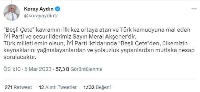 İYİ Partili Koray Aydın'dan '5'li Çete' ile görüştüğü iddialarına zehir zemberek yanıt