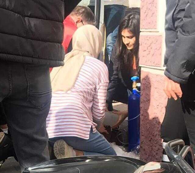 Kalp krizi geçiren taksicinin o anları güvenlik kamerasına yansıdı