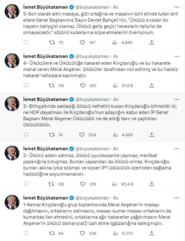 Kılıçdaroğlu'nun Akşener için söylediği 'Arada bir ülkücü damarı tutuyor' sözlerine MHP'den sert tepki: Hadsiz hakaret not edildi Kılıçdaroğlu'nun Akşener için söylediği 'Arada bir ülkücü damarı tutuyor' sözlerine MHP'den sert tepki: Hadsiz hakaret not edildi