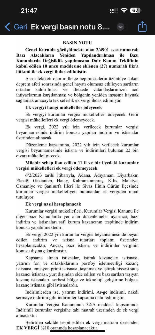 22 bin kurumu etkileyecek ek 'deprem vergisi' geliyor!