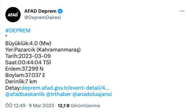 Pazarcık kaç şiddetinde deprem oldu? SON DAKİKA! Kahramanmaraş Pazarcık deprem şiddeti ne? Pazarcık kaç büyüklüğünde deprem oldu?