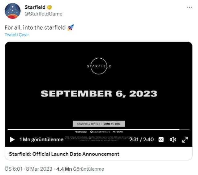 Starfield yine ertelendi: Resmi çıkış tarihi belli oldu! Starfield yine ertelendi: Resmi çıkış tarihi belli oldu!