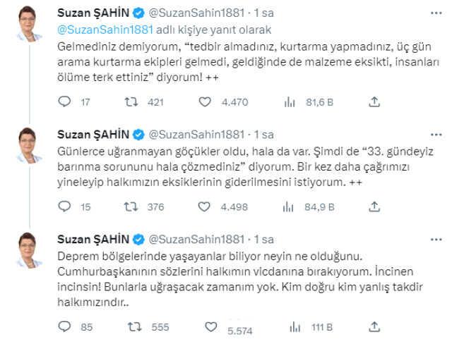 CHP'li vekil Cumhurbaşkanı Erdoğan'a böyle yanıt verdi: Deprem bölgesinde yaşayanlar biliyor neyin ne olduğunu CHP'li vekil Cumhurbaşkanı Erdoğan'a böyle yanıt verdi: Deprem bölgesinde yaşayanlar biliyor neyin ne olduğunu