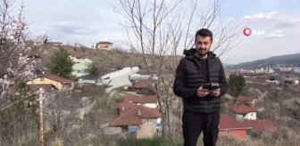 Şahin drona saldırırken böyle görüntülendi