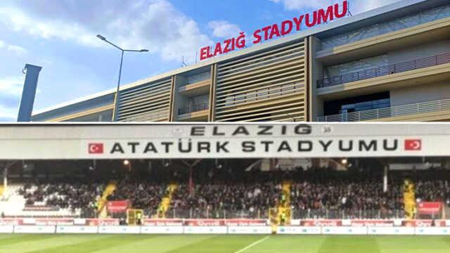 Elazığspor'un stadından Atatürk'ün adı çıkarıldı! Tepkilerin ardı arkası kesilmiyor Elazığspor'un stadından Atatürk'ün adı çıkarıldı! Tepkilerin ardı arkası kesilmiyor
