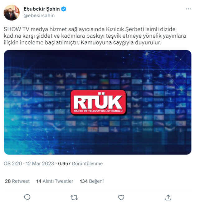 Gerdek gecesi sahnesi tepki çekmişti! RTÜK, Kızılcık Şerbeti için inceleme başlattı