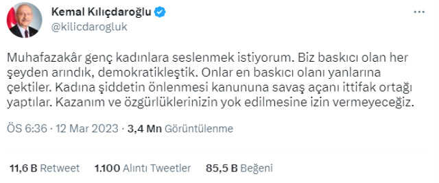 Kılıçdaroğlu, Yeniden Refah Partisi'ne göndermede bulundu! Paylaşımı alıntılayan AK Partili vekillere teşekkür etti