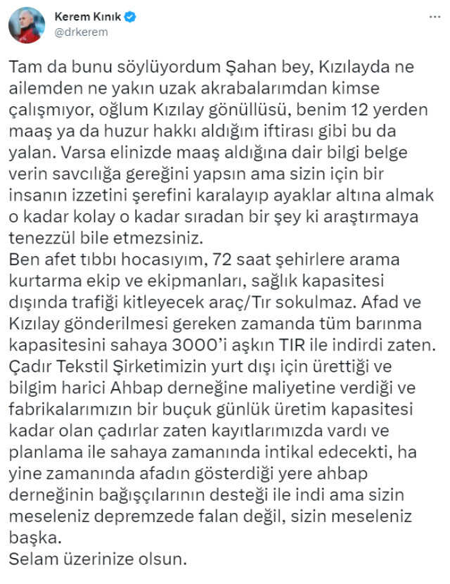 Tartışma maaşlara sıçradı! Şahan Gökbakar, paylaştığı tabloyla Kınık'ı istifaya davet etti