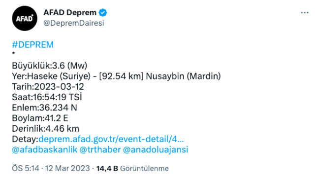 Urfa kaç şiddetinde deprem oldu? SON DAKİKA! Şanlıurfa deprem şiddeti ne? Urfa kaç büyüklüğünde deprem oldu?