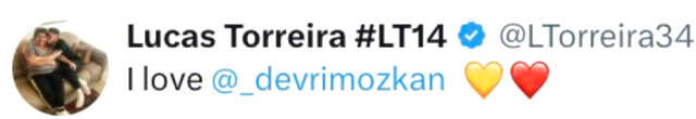 Galatasaray'ın yıldızı Torreira'nın, Devrim Özkan'a aşkını ilan ettiği paylaşım olay oldu