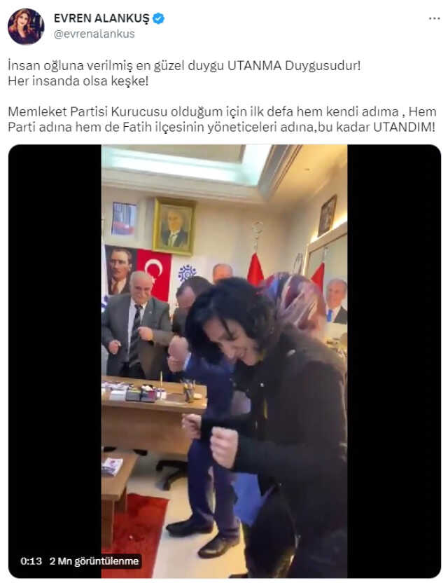 Teşkilatta yapılan dansa, Memleket Partisi kurucularından biri olan Evren Alankuş'tan sert tepki: Onlar adına utandım
