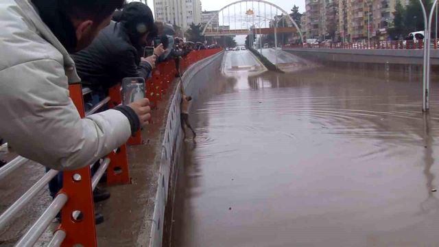İnanılmaz kurtuluş! Alt geçitte mahsur kalan şahıs, selden böyle kurtuldu İnanılmaz kurtuluş! Alt geçitte mahsur kalan şahıs, selden böyle kurtuldu