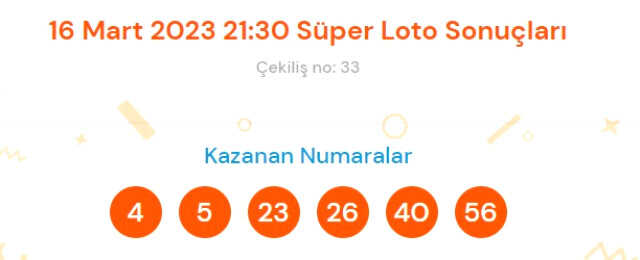 Süper Loto sonuçları açıklandı 16 Mart Süper Loto kazanan numaralar neler? Süper Loto sonuçlarına ne zaman, nereden bakılır?