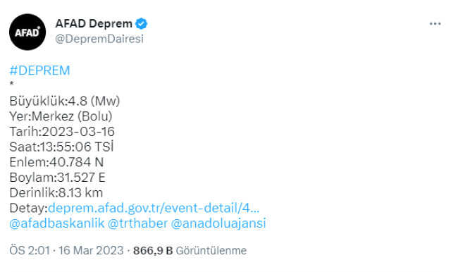 Mersin açıklarında 4.3 büyüklüğünde deprem meydana geldi