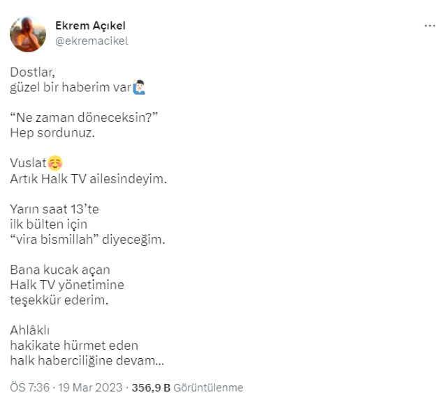 Ekrem Açıkel Halk Tv'ye mi geçti? Ekrem Açıkel Halk Tv'ye transfer oldu mu? Ekrem Açıkel Halk Tv'ye mi geçti? Ekrem Açıkel Halk Tv'ye transfer oldu mu?