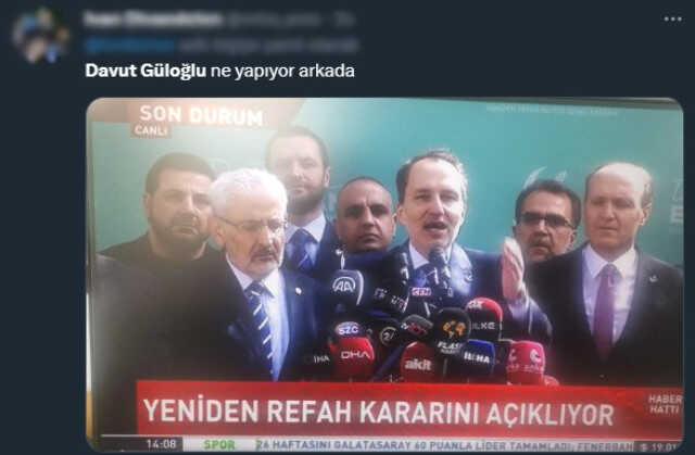 Erbakan ittifak kararını açıklarken herkes arkasındaki Davut Güloğlu'na odaklandı: Burada ne işi var?