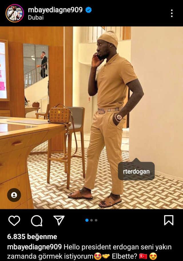 Diagne'den şaşırtan paylaşım! Cumhurbaşkanı Erdoğan'ı etiketleyip mesaj yolladı Diagne'den şaşırtan paylaşım! Cumhurbaşkanı Erdoğan'ı etiketleyip mesaj yolladı