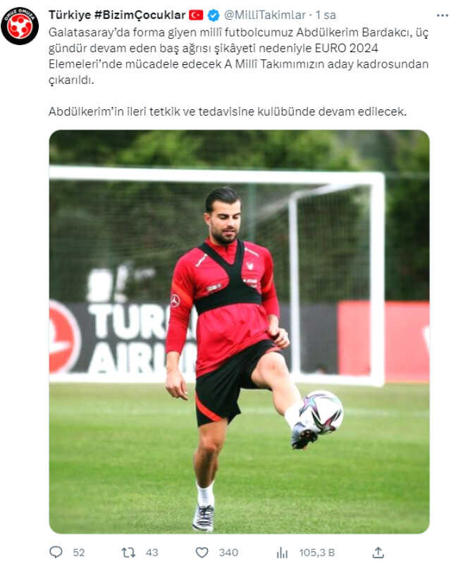 Milli Takımda deprem! Galatasaray'ın yıldızı Abdülkerim, kadrodan çıkarıldı