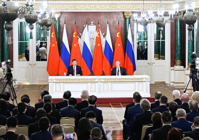 Çin Cumhurbaşkanı Xi ve Rusya Devlet Başkanı Putin'in Moskova'daki Görüşmesinden Kareler