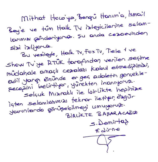 Demirtaş cezaevinden mektup yayınladı, Sancar canlı yayından yanıt verdi: Özgür günlerde buluşmamız çok yakın