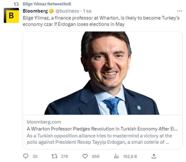 Kulisleri hareketlendiren iddia: Millet İttifakı seçimi kazanırsa yeni Ekonomi Bakanı İYİ Partili Bilge Yılmaz olacak Kulisleri hareketlendiren iddia: Millet İttifakı seçimi kazanırsa yeni Ekonomi Bakanı İYİ Partili Bilge Yılmaz olacak