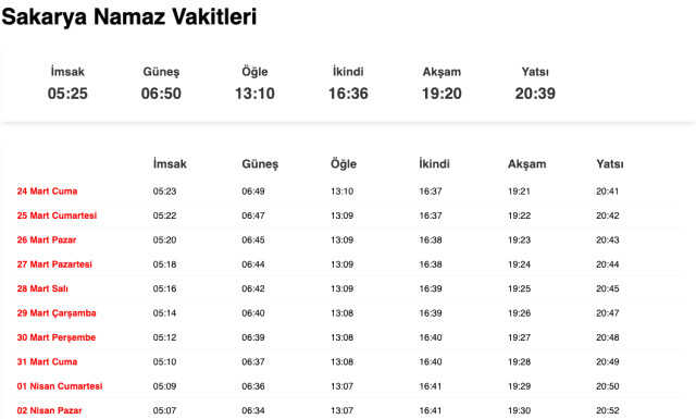 Sakarya sahur ne zaman, saat kaçta? 23 Mart Sakarya imsak vakti! Sakarya sabah ezanı saat kaçta okunuyor?