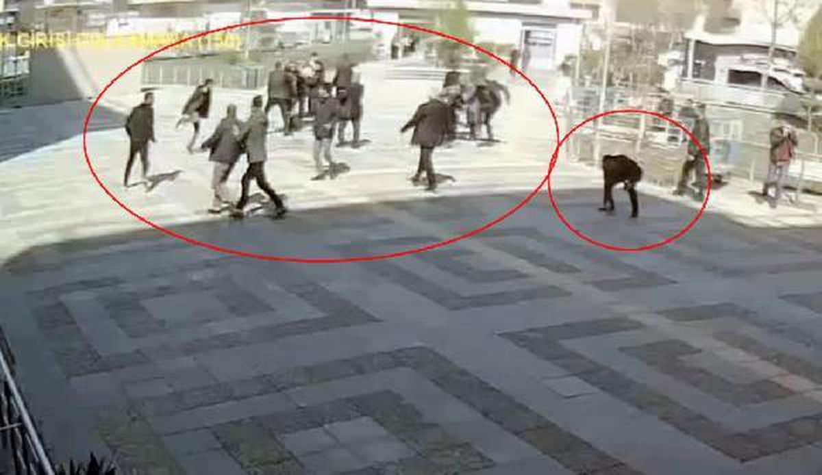 Batman'da adliye önünde kavga kamerada