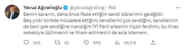 İYİ Partili Yavuz Ağıralioğlu geri adım atmıyor: Kırgın bir şekilde oy verilecek, ben bu vebale ortak olmayacağım