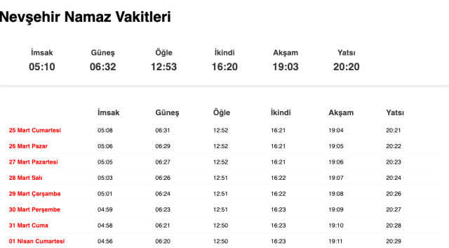 Nevşehir, Niğde, Osmaniye sahur ne zaman, saat kaçta? 25 Mart Nevşehir, Niğde, Osmaniye imsak vakti! Nevşehir, Niğde, Osmaniye sabah ezanı saat kaçta?