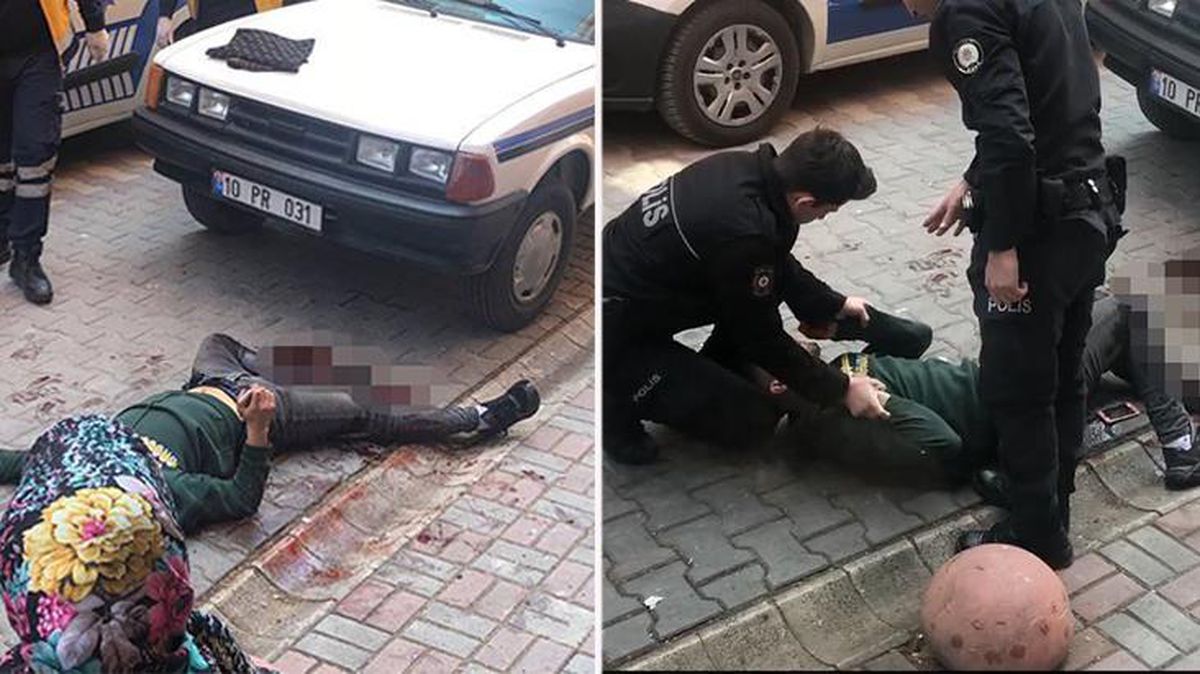 Balıkesir'de bıçakla yaralanan genci ikna etmek hiç kolay olmadı! İkna etmek için uzun süre dil döktüler