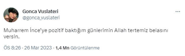 Gonca Vuslateri, Muharrem İnce'ye fena Gonca Vuslateri, Muharrem İnce'ye fena