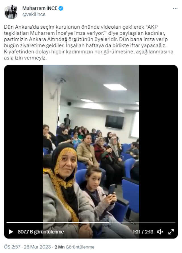 Muharrem İnce'den 'AK Partililer imza verdi' iddialarına videolu yanıt: Görüntülerdeki kadınlar parti üyemiz Muharrem İnce'den 'AK Partililer imza verdi' iddialarına videolu yanıt: Görüntülerdeki kadınlar parti üyemiz