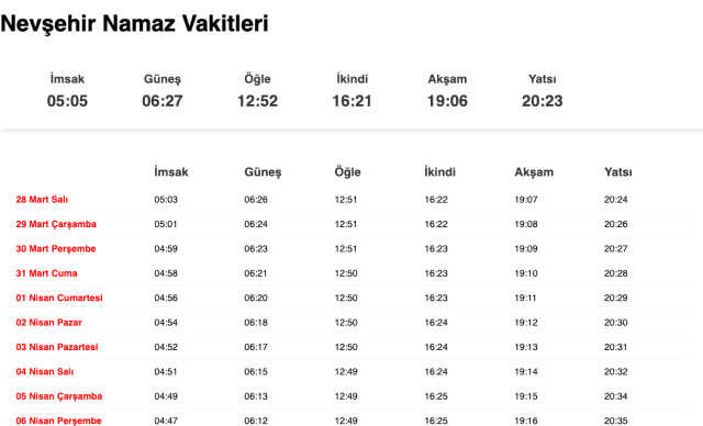 Nevşehir, Niğde, Osmaniye akşam ezanı saat kaçta? 27 Mart Nevşehir, Niğde, Osmaniye ezan vakitleri! Nevşehir, Niğde, Osmaniye iftar ne zaman?